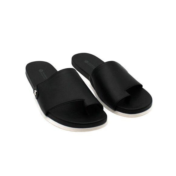 Cristeena Womens Faux Leather Embellished Slide Sandals - Picture 5 of 8